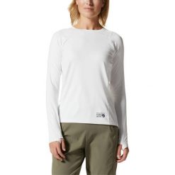 Koszulka sportowa damska Mountain Hardwear Crater Lake z długim rękawem. Szare koszulki sportowe damskie Mountain Hardwear, l, bez wzorów, bez kołnierzyka, bez ramiączek, rowerowe. Za 259.00 zł.