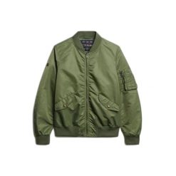 Kurtka puchowa Superdry Bomber Merchant MA1. Zielone kurtki męskie Superdry., m, bez wzorów, z puchu, bez kaptura. W wyprzedaży za 432.90 zł.