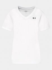 Under Armour Koszulka techniczna Tech Ssv- Solid 1384229-100 Biały Loose Fit. Białe koszulki sportowe damskie Under Armour, l, bez wzorów, z syntetyku, bez kołnierzyka, bez ramiączek, na fitness i siłownię. Za 99.99 zł.