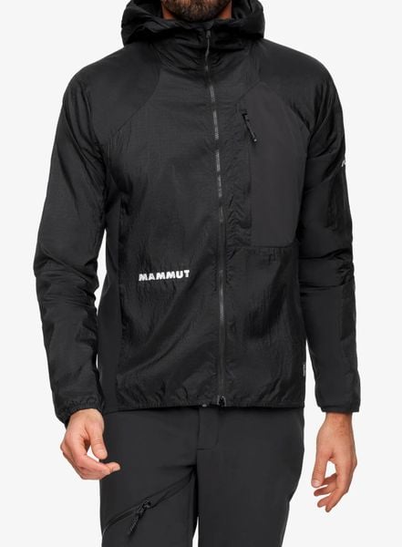 Kurtka przeciwwiatrowa Mammut Eiger Nordwand Advanced WB Hooded Jacket. Czarne kurtki męskie Mammut, l, bez wzorów, z elastanu, bez kaptura. Za 978.95 zł.