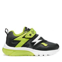 Sneakersy Geox. Czarne trampki i tenisówki chłopięce Geox, bez wzorów, bez zapięcia. Za 299.99 zł.