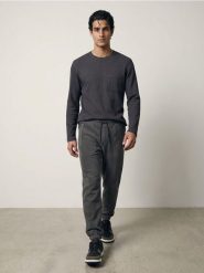 Spodnie polarowe jogger - szary. Szare spodnie sportowe męskie Sinsay, l, bez wzorów, z polaru, na fitness i siłownię. Za 59.99 zł.