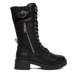 Kozaki Beverly Hills Polo Club. Czarne kozaki damskie Beverly Hills Polo Club, bez obcasa, na płaskiej podeszwie. Za 319.99 zł.