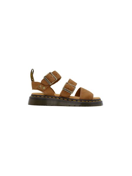 Dr. Martens Sandały Gryphin DM40625200 Brązowy. Brązowe sandały damskie Dr. Martens, bez wzorów, z nubiku, bez obcasa, na płaskiej podeszwie, bez zapięcia. Za 559.99 zł.