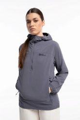 DAMSKA KURTKA Jack Wolfskin Jacket PRELIGHT OVERHEAD W 1307581-6-XS. Szare kurtki damskie Jack Wolfskin, uniwersalny, bez wzorów, z dresówki, bez kaptura. Za 259.50 zł.
