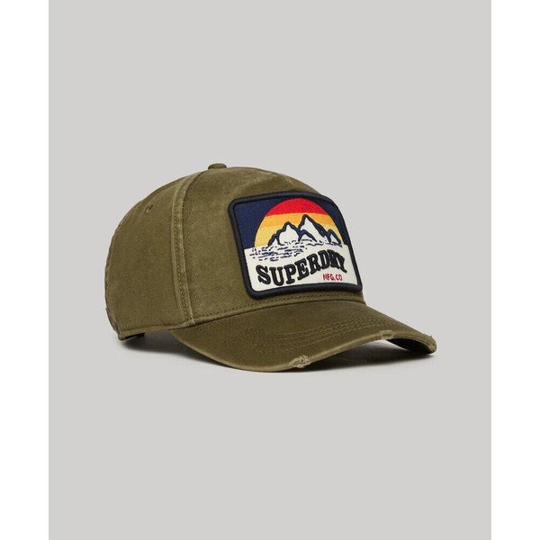 Damska czapka typu trucker Superdry. Zielone czapki i kapelusze damskie Superdry., z aplikacjami, klasyczne. Za 136.75 zł.