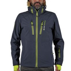 Kurtka softshellowa ze sztucznym futrem Peak Mountain Casada. Szare kurtki snowboardowe męskie Peak Mountain, m, bez wzorów, bez kaptura, narciarskie. W wyprzedaży za 293.00 zł.