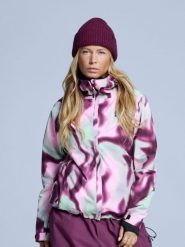 Kurtka narciarska damska - Arty - Ocieplana 2L - Tie-dye różowym i wielokolorowy. Zielone kurtki snowboardowe damskie POEDERBAAS, l, bez wzorów, z materiału, długie, z kapturem, narciarskie. Za 915.52 zł.