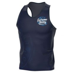 Koszulka sportowa bez rękawów męska Tank top EXTREME HOBBY BADGE. Niebieskie koszulki sportowe męskie EXTREME HOBBY, m, bez wzorów, z elastanu, bez kołnierzyka, bez ramiączek, na fitness i siłownię. Za 139.00 zł.
