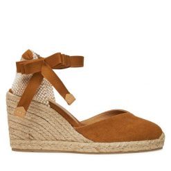 Espadryle Castañer. Brązowe sandały damskie Castañer, bez wzorów, bez obcasa, bez zapięcia. Za 339.99 zł.