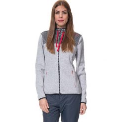 Bluza polarowa w kolorze szarym. Szare bluzy damskie CMP, bez wzorów, z materiału, bez kaptura. W wyprzedaży za 150.95 zł.