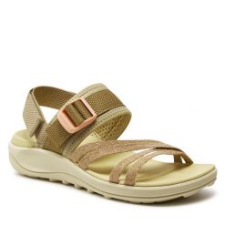 Sandały Merrell. Brązowe klapki damskie Merrell, bez wzorów, bez obcasa, na płaskiej podeszwie, bez zapięcia. Za 219.99 zł.