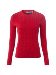 Polo Ralph Lauren Sweter z zawartością kaszmiru Kobiety Kaszmir czerwony, S. Czerwone swetry damskie Polo Ralph Lauren, s, bez wzorów, z dzianiny, bez kołnierzyka, bez ramiączek, bez kaptura. Za 989.95 zł.