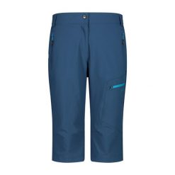 Spodenki damskie turystyczne CMP 3. Niebieskie szorty sportowe damskie CMP, na lato, s, bez wzorów, z materiału, sportowe, trekkingowe. Za 395.60 zł.