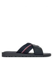 Tommy Hilfiger Klapki FM0FM05415 Granatowy. Niebieskie klapki męskie Tommy Hilfiger, ze skóry. Za 169.99 zł.