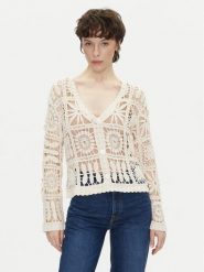 Pepe Jeans Kardigan Olympia PL702273 Beżowy Regular Fit. Brązowe kardigany damskie Pepe Jeans, m, bez wzorów, z bawełny, bez kołnierzyka, bez ramiączek, bez kaptura. Za 259.99 zł.