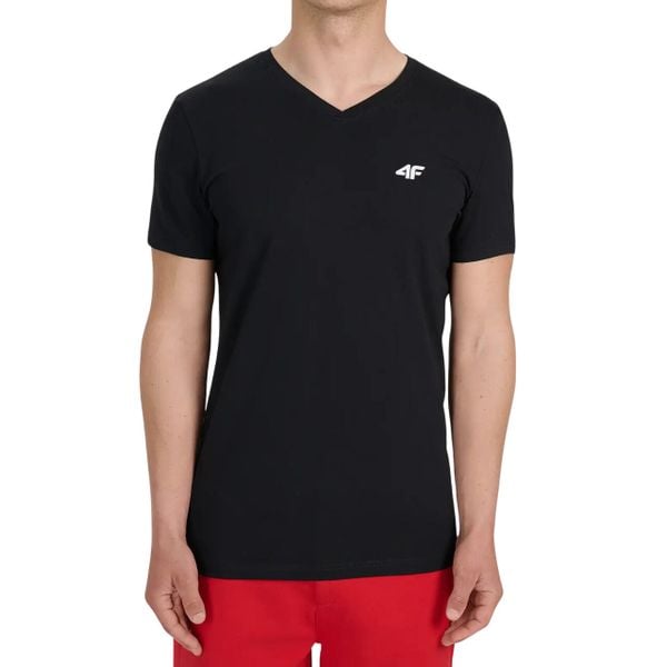 Koszulka męska 4F - bawełniany T-shirt, regular fit. Czarne t-shirty męskie 4f, m, bez wzorów, z bawełny, klasyczne, bez kołnierzyka. Za 45.99 zł.
