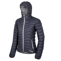 Kurtka puchowa damska Ocun Tsunami Eco. Czarne kurtki sportowe damskie Ocun, xs, bez wzorów, z puchu, bez kaptura, trekkingowe. Za 765.99 zł.