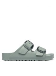 Birkenstock Klapki Arizona Stealth Buckle 1031301 Zielony. Zielone klapki damskie Birkenstock, bez wzorów, z syntetyku, bez obcasa. Za 279.99 zł.