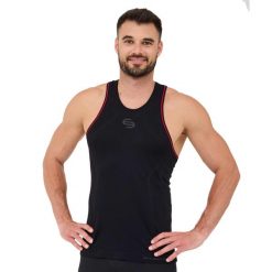 Koszulka męska na ramiączkach Brubeck FITNESS. Czarne koszulki sportowe męskie Brubeck, m, bez wzorów, z elastanu, bez kołnierzyka, bez ramiączek, na fitness i siłownię. W wyprzedaży za 42.49 zł.