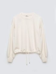 Bluza damska z wiskozy kremowa Lunara 102. Białe bluzy sportowe damskie Big Star, l, bez wzorów, z dzianiny, bez kaptura. Za 199.99 zł.