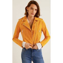 Mango - Kurtka skórzana Texas. Szare kurtki damskie Mango, z materiału. Za 349.90 zł.