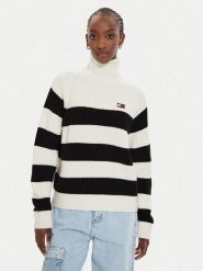 Tommy Jeans Golf Badge DW0DW19914 Czarny Regular Fit. Czarne swetry damskie Tommy Jeans, s, bez wzorów, z jeansu, bez kołnierzyka, bez ramiączek, bez kaptura. Za 289.99 zł.