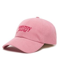 Czapka z daszkiem Tommy Jeans. Czerwone czapki i kapelusze damskie Tommy Jeans, bez wzorów, z jeansu. Za 104.99 zł.