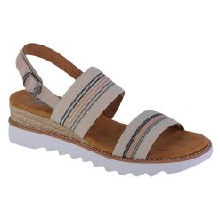 Buty do chodzenia damskie Skechers Desert Kiss HI Tea Time. Brązowe sandały damskie Skechers, bez wzorów, z materiału, bez obcasa, bez zapięcia. Za 239.99 zł.