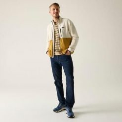 Męska bluza polarowa Frankie Color Block z zamkiem błyskawicznym. Białe bluzy męskie Regatta, m, bez wzorów, z polaru, bez kaptura. W wyprzedaży za 169.99 zł.