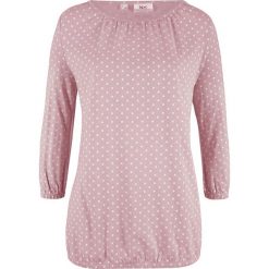 Shirt z dekoltem w łódkę, rękawy 3/4 bonprix matowy jasnoróżowy. Bluzki damskie bonprix. Za 34.99 zł.