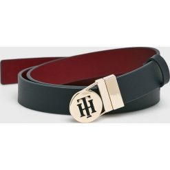Tommy Hilfiger - Pasek skórzany dwustronny. Brązowe paski damskie Tommy Hilfiger, w paski, z materiału. Za 199.90 zł.