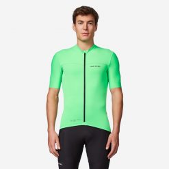 Koszulka rowerowa szosowa męska Van Rysel EDR 2. Zielone koszulki sportowe męskie VAN RYSEL, m, bez wzorów, z elastanu, bez kołnierzyka, bez ramiączek, rowerowe. Za 199.99 zł.