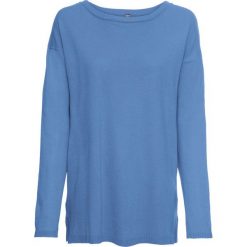 Sweter dzianinowy bonprix niebieski. Swetry damskie bonprix. Za 37.99 zł.