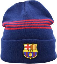 Czapka Zimowa Dziecięca 52/54 FC Barcelona Herb Logo Granatowa Paski Akryl. Czapki dla dzieci Rogers, na zimę, bez wzorów. Za 98.99 zł.