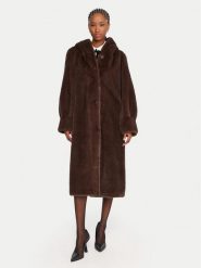 Luisa Spagnoli Futro Savelli 542439 Brązowy Loose Fit. Brązowe płaszcze damskie Luisa Spagnoli, s, bez wzorów, z futra, bez kaptura. Za 2,769.00 zł.