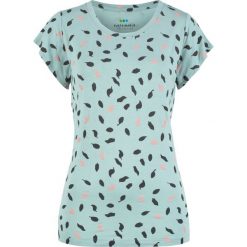 Shirt z lyocellu, zrównoważony produkt bonprix zieleń morska z nadrukiem. Zielone bluzki damskie bonprix, bez wzorów, z lyocellu, bez kołnierzyka. Za 44.99 zł.