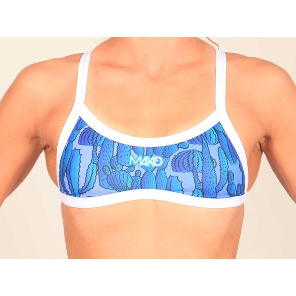 Damski top do kostiumu kąpielowego Mako Sunkissed. Niebieskie topy damskie MAKO, m, bez wzorów, bez kołnierzyka, bez ramiączek. Za 191.50 zł.