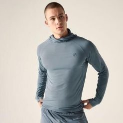 Męska bluza z kapturem do biegania Sprint City. Niebieskie bluzy męskie Dare 2b, m, bez wzorów, z elastanu, z kapturem, do biegania. W wyprzedaży za 169.99 zł.