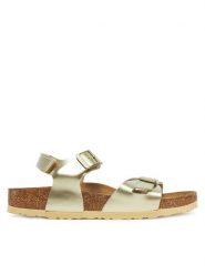 Birkenstock Sandały Rio As Kids 1029540 D Złoty. Żółte sandały dziewczęce Birkenstock, ze skóry, bez zapięcia. Za 319.99 zł.