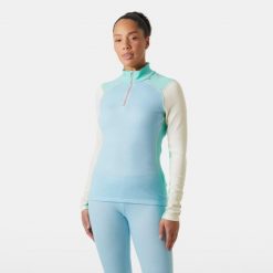 Bluza damska z zamkiem 1/2 Helly Hansen Lifa Midw. Niebieskie bluzy damskie Helly Hansen, bez wzorów, z wełny, bez kaptura. Za 434.50 zł.