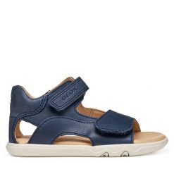 Sandały Geox. Niebieskie sandały chłopięce Geox, bez zapięcia. Za 229.99 zł.