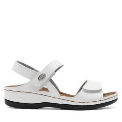 Sandały Inblu. Białe sandały damskie Inblu, bez wzorów, bez obcasa, na płaskiej podeszwie, bez zapięcia. Za 149.99 zł.