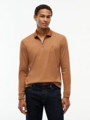 Tommy Hilfiger koszulka polo z długim rękawem Mężczyźni Bawełna (100%) brązowy, L. Brązowe bluzki z długim rękawem męskie Tommy Hilfiger, l, bez wzorów, z bawełny, bez kołnierzyka. Za 489.95 zł.