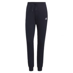 Spodnie damskie adidas Essentials Slim Tapered Cuffed Pant. Białe spodnie materiałowe damskie Adidas, xs, bez wzorów, z bawełny, na fitness i siłownię. Za 129.00 zł.