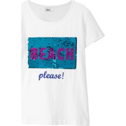 T-shirt z cekinami dwustronnymi bonprix biały. T-shirty damskie marki Giacomo Conti. Za 37.99 zł.