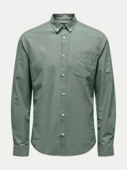 Only & Sons Koszula Alvaro 22006479 Zielony Slim Fit. Zielone koszule męskie Only & Sons, m, bez wzorów, z bawełny, bez kołnierzyka, bez ramiączek. Za 139.99 zł.