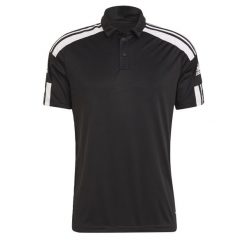 Koszulka polo do piłki nożnej męska Adidas Squadra 21 Polo z krótkim rękawem. Białe koszulki polo męskie Adidas, l, bez wzorów, z materiału, bez kołnierzyka, bez ramiączek, do piłki nożnej. Za 59.00 zł.