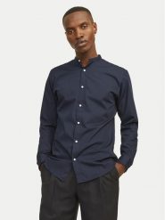 Jack & Jones Koszula Joe 12205921 Granatowy Slim Fit. Niebieskie koszule męskie Jack & Jones, m, bez wzorów, z bawełny, bez kołnierzyka, bez ramiączek. Za 89.99 zł.