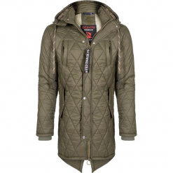 Płaszcz zimowy w kolorze khaki. Brązowe płaszcze męskie Giorgio di Mare, na zimę, z materiału. W wyprzedaży za 347.95 zł.